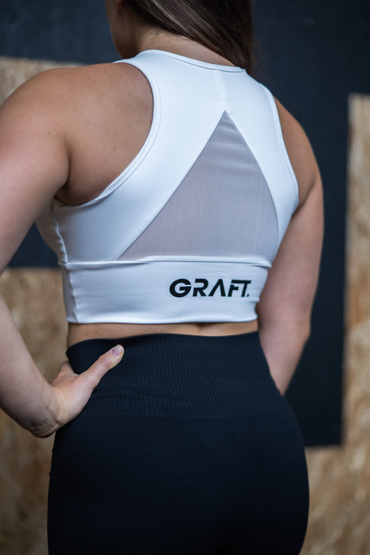 GRAFT White  Sports Bra