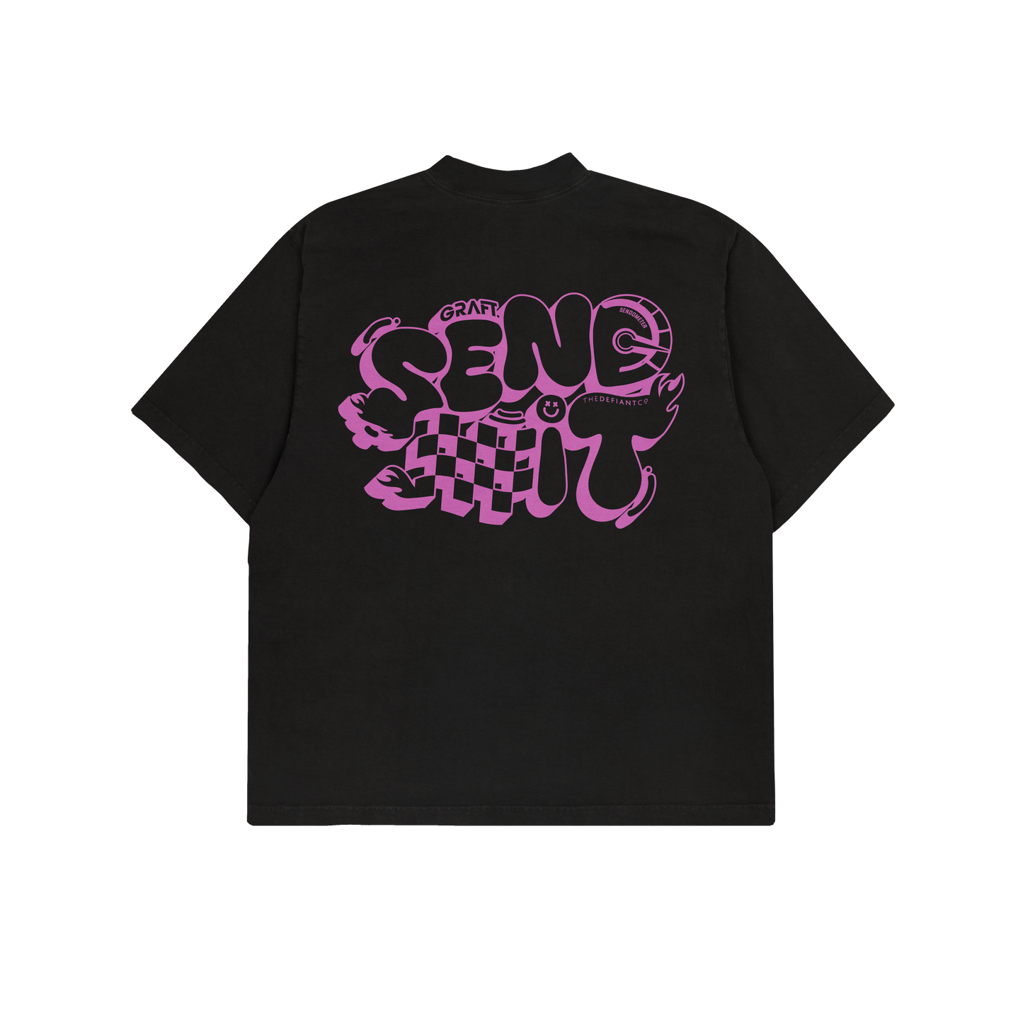 Sendometer Oversized Graphic T-Shirt - Black & Purple