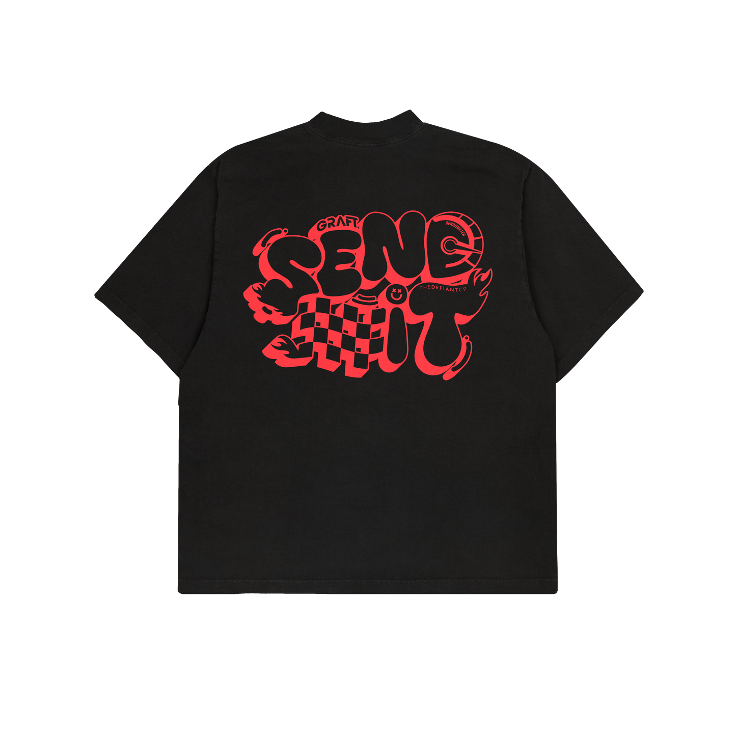 Sendometer Oversized Graphic T-Shirt - Black & Red